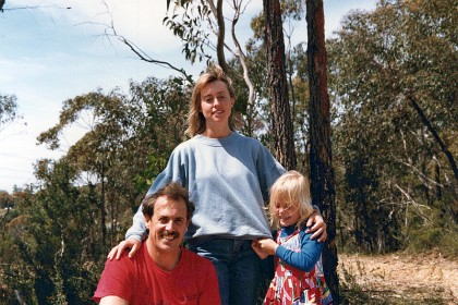 Nellie takes this picture. The block, LOT 208 Banyula Place cost $135,000 and is 785 square metres - its a huge block. I borrow $108,000 on 28 October, 1988 and the land is ours.  What a year!