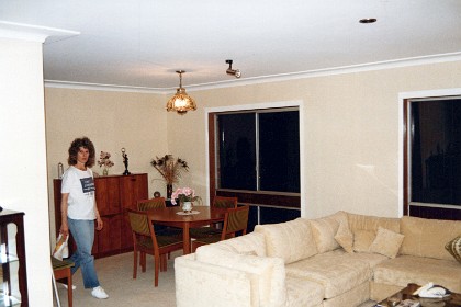 This weekend Bonnie, Dennis and I wallpaper the living area of their house at Beecroft.