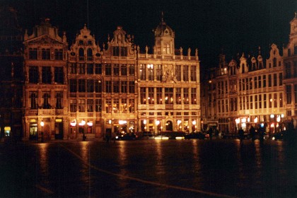 Grand buildings at Grand Place in the centre of Brussels.