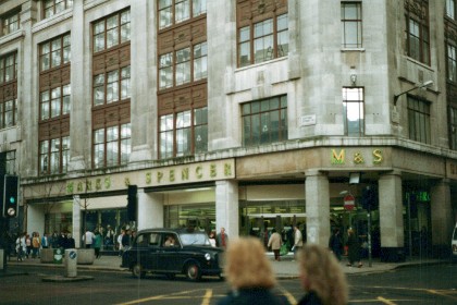 March 19, 1998    &nbsp;  After Brussels, I fly to London. This is Marks and Spencer in Oxford Street.