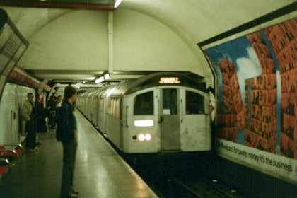 This is a tube station of the London Underground, possibly Oxford Circus.