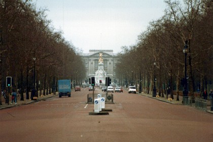 Looking down The Mall to Buckingham Palace.