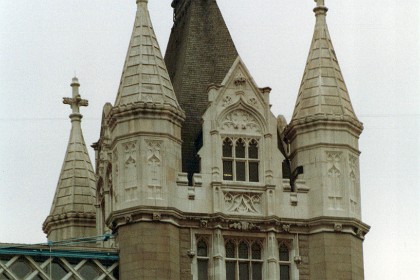 The southern tower. The walkway across the top is open to the public.