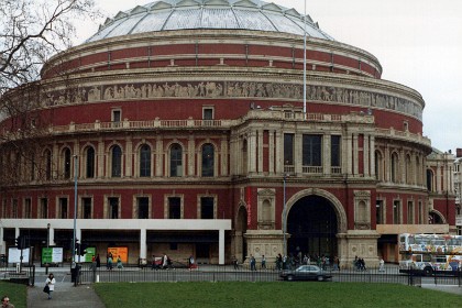 Sunday March 20, 1988   &nbsp;  This is the Albert Hall. The hall was to have been called the Central Hall of Arts and Sciences, but the name was changed to the Royal Albert Hall of Arts and Sciences by Queen Victoria upon laying the Hall's foundation stone in 1867, in memory of her husband, Prince Albert, who had died six years earlier.  A story from my childhood: After WWII had ended, pommies flooded into Australia.  A pommy friend of my Mum described Elgar's "Land of Hope and Glory" playing in Albert Hall and said "There wasn't a dry eye in the house".