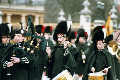 The Scots Guards is one of the five Foot Guards regiments of the British Army. Its origins are as the personal bodyguard of King Charles I of England and Scotland. Its lineage can be traced back to 1642, although it was only placed on the English Establishment (thus becoming part of what is now the British Army) in 1686.