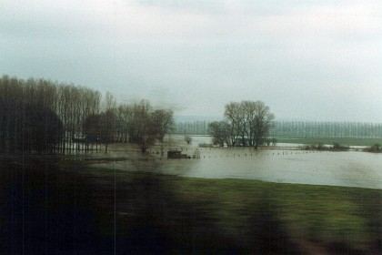 For 650kms from Hanover to Augsburg, the countryside is flooded.