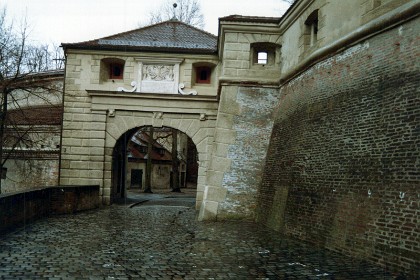 To the south of the Basilica, Fred takes me to an early Roman wall that surrounds the old part of Augsburg. This is the entry gate to the city.