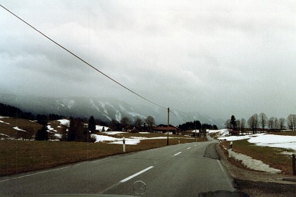 Approaching the Bavarian Alps. Fortunately the weather improves.