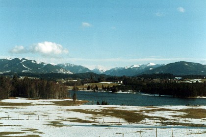 This is probably the Alpsee, still in Germany, to the west.