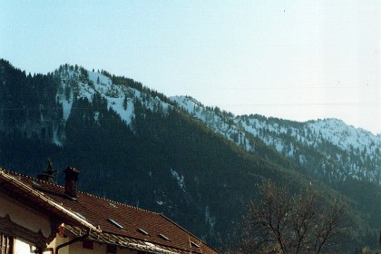 It is a quaint, beautiful village nestled in the Ammergau Mountains behind it.