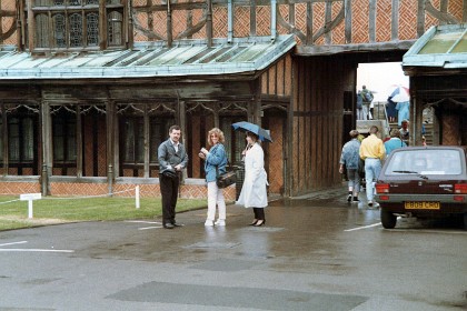 Roy and Pamela with Jenni inside the castle. This is part of an area called the Horseshoe Cloister.