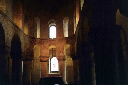 This is the Norman Temple inside the White Tower. Each floor of the White Tower is divided into three chambers, the largest in the west, a smaller room in the northeast, and the chapel taking up the entrance and upper floors of the southeast.