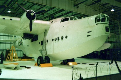 Inside another building is a "Battle of Britain" display.  This is a Short Sunderland flying boat.  It was heavily involved in Allied efforts to counter the threat posed by German U-boats in the Battle of the Atlantic.  On 17 July 1940, an RAAF Sunderland performed the type's first unassisted U-boat kill. Sunderlands also played a major role in the Mediterranean theatre, performing maritime reconnaissance flights and logistical support missions. During the evacuation of Crete, shortly after the German invasion of the island, several aircraft were used to transport troops.