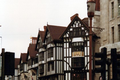 After dragging Jenni away from the RAF Museum, we return to London. This is a tiny section of Elizabethan buildings in Great Marlborough St. This Street connects Regent Street with Carnaby Street, home to many independent fashion boutiques. Carnanby St is in Soho at the far end of these buildings.