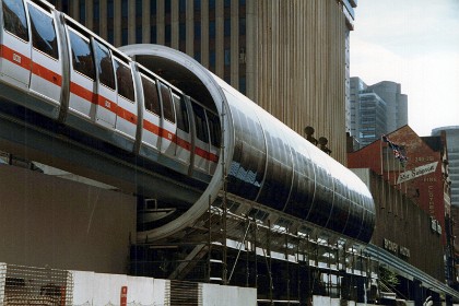 Sydney now has a monorail to connect Darling Harbour with the city. Monorails around the world never took on really.  This one  closed in June 2013. The city of Sydney formerly had a tram system that was in operation from 1861 until 1961 - I rode these as a teenager.