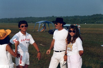 Bob relaxes with Kaz, Cheryl and Miyako.