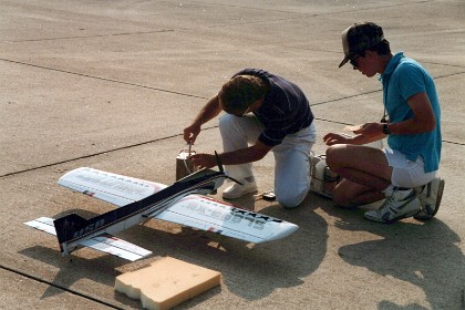 Jim Casale gets  ready to fly.