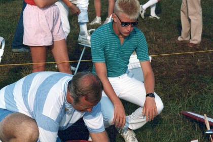 Archie helps young Arch get ready for his flight as a Junior (the top junior flies as well).