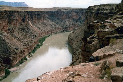 This is the Little Colorado River. It is one of the two major tributaries of the Colorado River, the other being the Gila River.  Runoff into the Colorado River typically peaks twice a year, first in the early spring (February–April) from snow melt and highland rain; and in the summer (July–September) from monsoon storms.