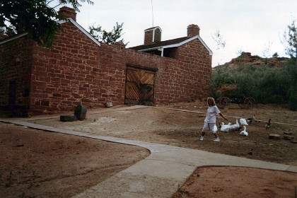 The following year the fort and ranch were purchased by Brigham Young for The Church of Jesus Christ of Latter-day Saints (LDS Church). This isolated outpost served as a way station for people traveling across the Arizona Strip, that part of Arizona separated from the rest of the state by the Grand Canyon. It also served as a refuge for polygamist wives during the 1880s and 1890s.