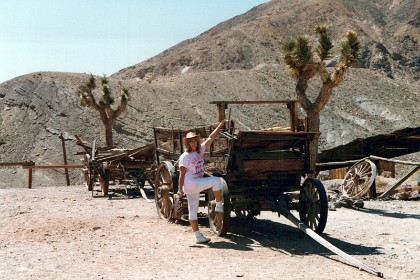 Jenni, a wagon and the famed Joshua Tree.