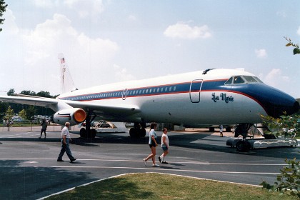 The plane is named after his daughter. The tail logo, TCB with flash, stands for "Taking Care of Business in a Flash".  Throughout Elvis' career this was his guiding force.