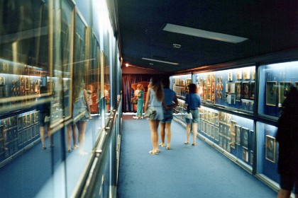 The trophy room where Elvis displayed his Gold and Platinum records.