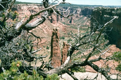 According to traditional Navajo beliefs, the taller of the two spires is the home of Spider Grandmother.