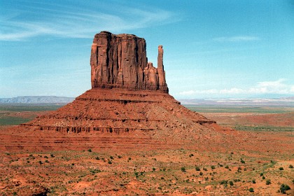 West Mitten Butte is on the left viewed from the visitor centre