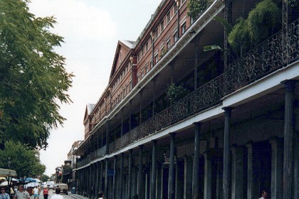 This paved area, St Peter Street,  leads to the river front.