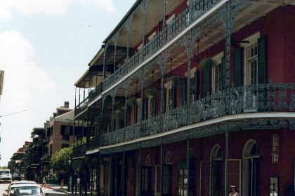 Lace ironwork. Most of the Latin Quarter features Spanish architecture like this,