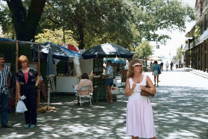 A street market. Jackson square is to our left.