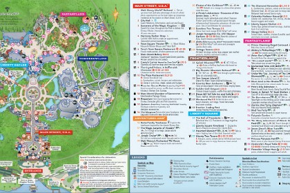 Map of the Magic Kingdom 2022. It still has the same basic "Lands" as the California Disneyland