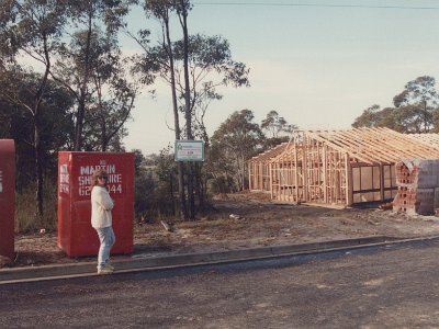 Next door's house is being built.  Our house has not yet been started.  Jenni is back from the USA (obviously) while we stay with the Percies in the early part of the year.