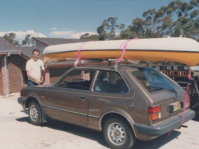 To get things in perspective we buy a canoe to take advantage of the water lands around  Ku-ring-gai National Park