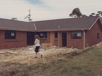 Looking at my workshop whith the kitchen to the left and the family room to the left of that.