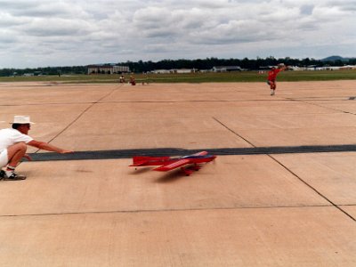 I only ever trust Dennis to launch my planes properly. He straightens his hands and lets the plane fly away from him without any inputs from him.  Look at his hands.