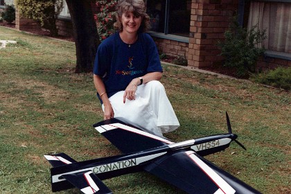 Bonnie with Dennis' plane