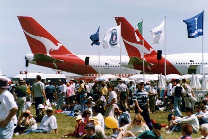 This aircraft, VH-OJM, was the first of two new Boeing 747-438s ordered by Qantas Airways - January 31, 1990.