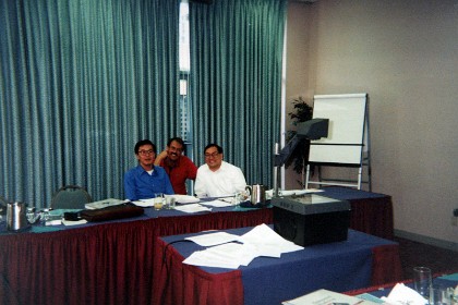 We meet later in Kuala Lumpur to write the submission. My camera breaks and I only have these two photos sent to me but the chap on the left, Inoue from Japan. During the stay in Tempe, I catch up with Jim Hoffman and we fly model airplanes and    meet some members of his local club.