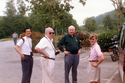 After travelling south for a bit, we stop for a toilet break. Above are Ando Kimio from Japan, Roger Nicholson our supervisor/trainer, Charlie Shupps and Mary McKendry from Dayton Pacific Region H.O.