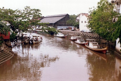 The Malacca River is not for swimming. It is a fetid mess.