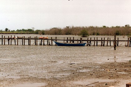 A fishing boat in the Portuguese settlement.  Even though they have been here for centuries, the Portuguese in this settlement are not recognised as Malaysians.