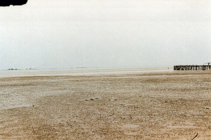 Looking out across the Strait of Malacca, Indonesia is just over the horizon.