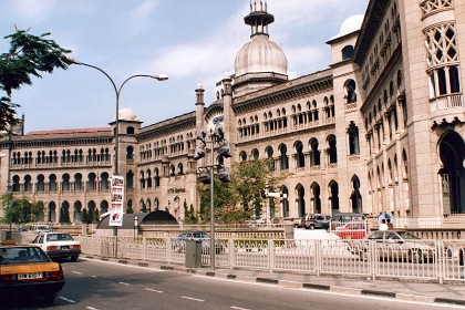 This is the Malaysian Railways head office done in traditional Islamic style.