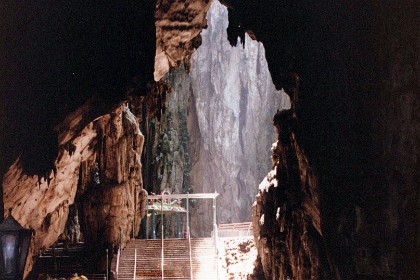 The caves themselves are destroyed by human habitation. There is even an Indian Temple inside the caves.