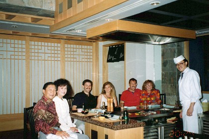 Wing Loh's wife joins us for Tepanyaki.