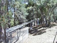 Saturday 1 June 2002 - Mount Wilson east of Los Angeles - pipes connect three telescopes to makes one large telescope.