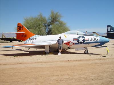 Card 1 089 Pima Air Museum, Tucson Arizona. F9F-8 Cougar. My all time most favourite aeroplane.