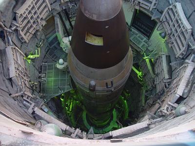 Card 1 154 Thursday 2004-03-18 Titan Missile Museum The 103 foot Titan II missile inside the silo has neither warhead nor fuel. The dummy reentry vehicle on the missile...